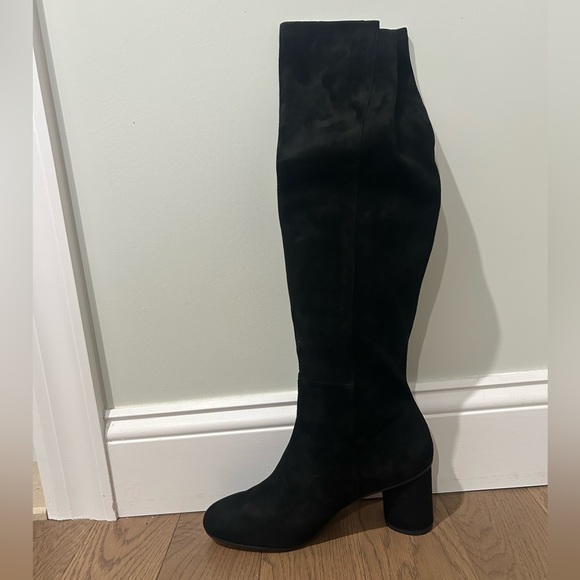 Stuart Weitzman Black Suede Women's Knee-High Boots - Picture 3 of 4